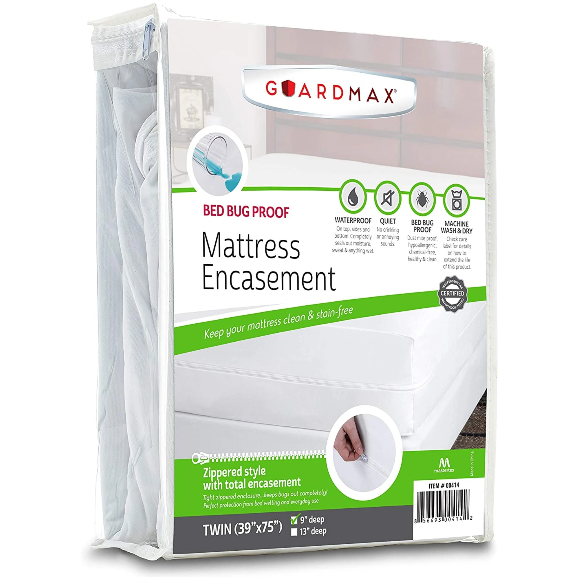 Guardmax Zippered Bed Bug Proof Waterproof Cotton Top Mattress Protector