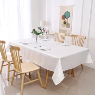 Weave White Tablecloth 1357
