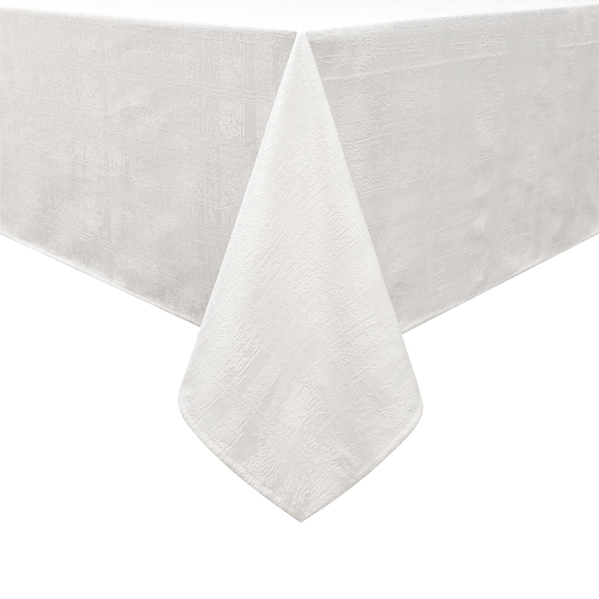 Velvet Embossed White Tablecloth 1412 - Image 2