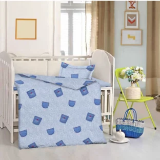 Denim Pockets Crib Set