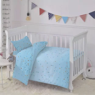 Joyful Confetti Blue Crib Set