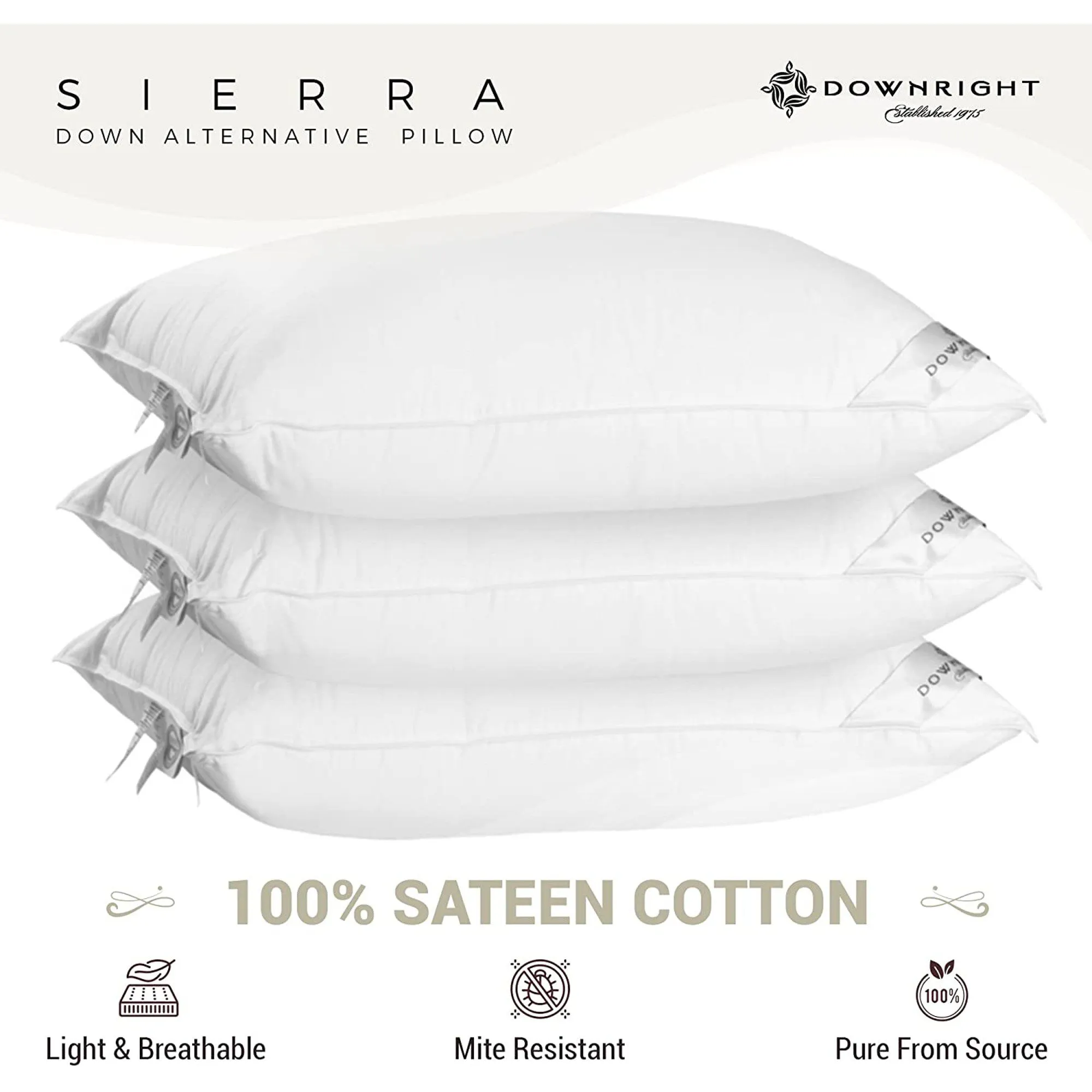 Sierra Down Alternative Cotton Pillow Medium - Image 2