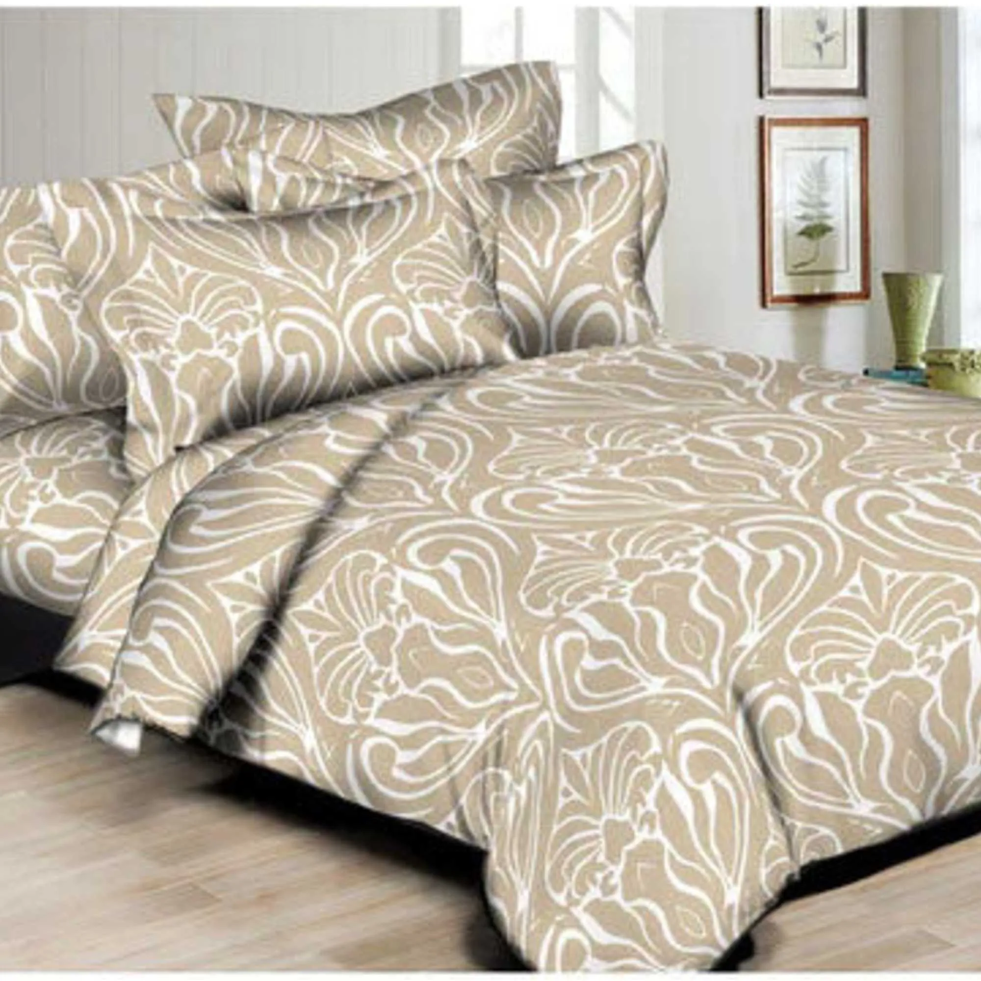 Swirly Damask Taupe