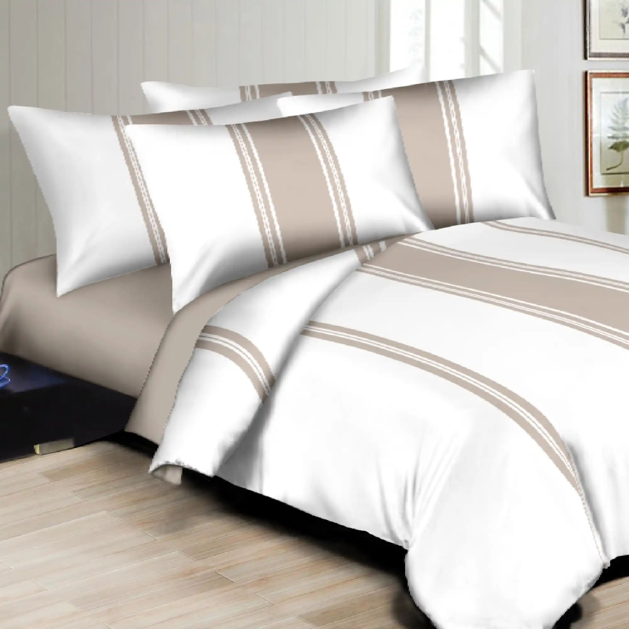 Hotel Style Stripes Taupe